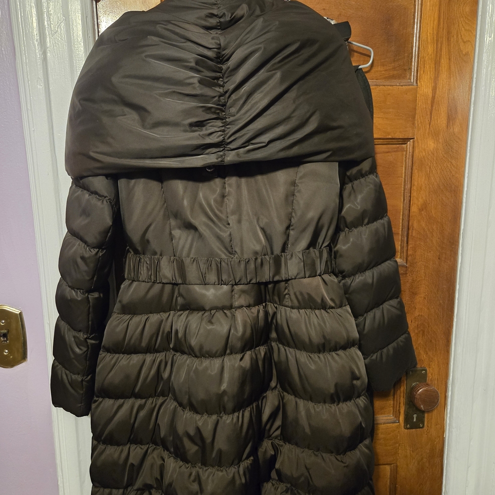Ladies Chocolate Puffer Coat - Brown - Picture 4 of 12